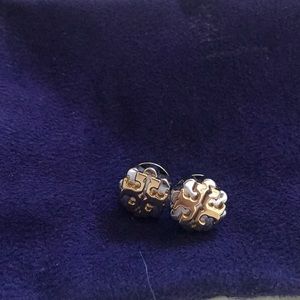 Tory Burch Earrings Two tone Silver and Gold